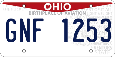 OH license plate GNF1253