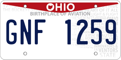 OH license plate GNF1259