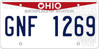 OH license plate GNF1269