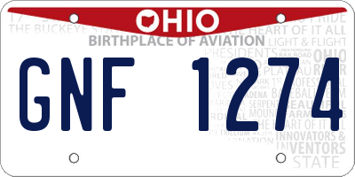 OH license plate GNF1274