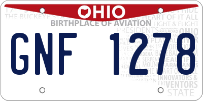 OH license plate GNF1278