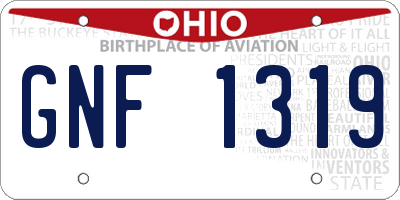 OH license plate GNF1319