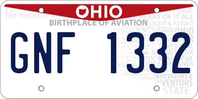 OH license plate GNF1332