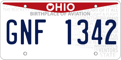 OH license plate GNF1342