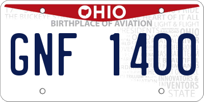 OH license plate GNF1400