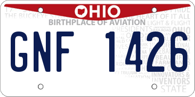 OH license plate GNF1426