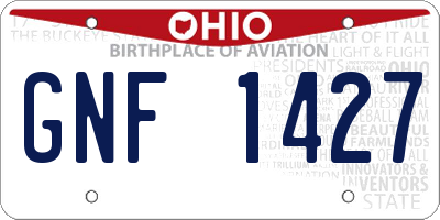 OH license plate GNF1427