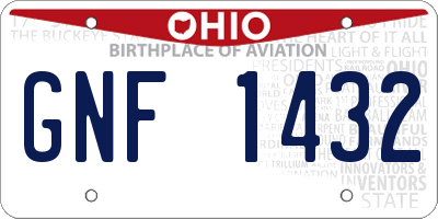 OH license plate GNF1432