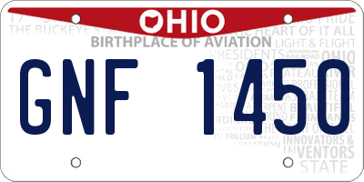 OH license plate GNF1450