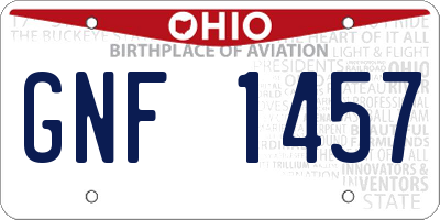 OH license plate GNF1457