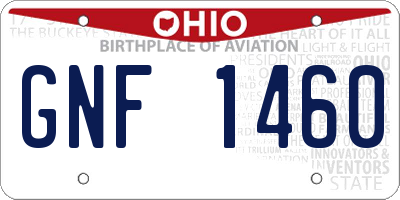 OH license plate GNF1460