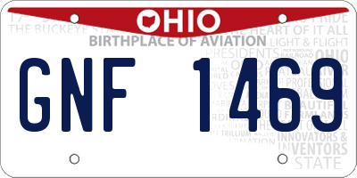 OH license plate GNF1469