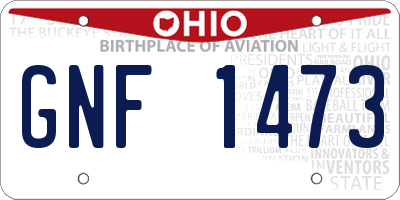 OH license plate GNF1473