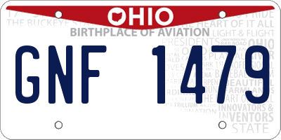 OH license plate GNF1479