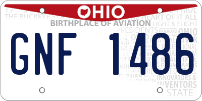 OH license plate GNF1486