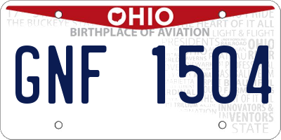 OH license plate GNF1504