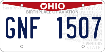 OH license plate GNF1507