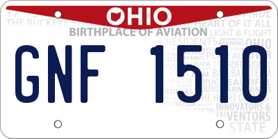 OH license plate GNF1510