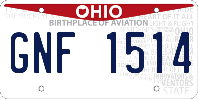 OH license plate GNF1514