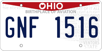OH license plate GNF1516