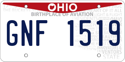 OH license plate GNF1519