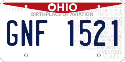 OH license plate GNF1521