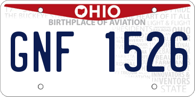 OH license plate GNF1526
