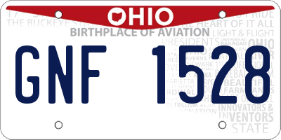 OH license plate GNF1528