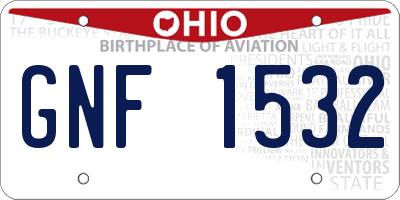 OH license plate GNF1532