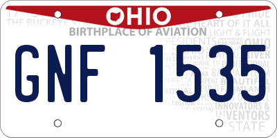 OH license plate GNF1535