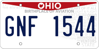 OH license plate GNF1544