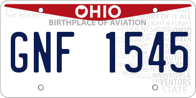 OH license plate GNF1545