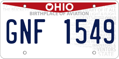 OH license plate GNF1549