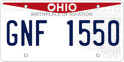 OH license plate GNF1550