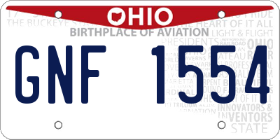 OH license plate GNF1554