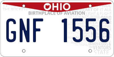 OH license plate GNF1556