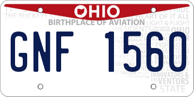 OH license plate GNF1560