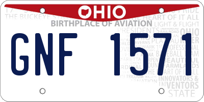 OH license plate GNF1571