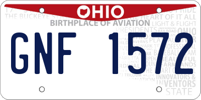 OH license plate GNF1572