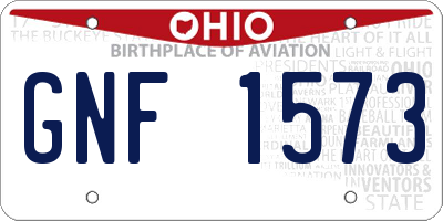 OH license plate GNF1573