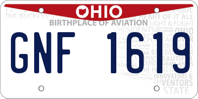OH license plate GNF1619