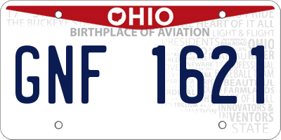OH license plate GNF1621