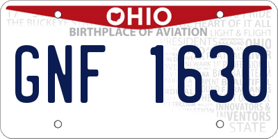 OH license plate GNF1630