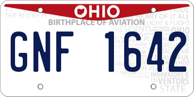 OH license plate GNF1642