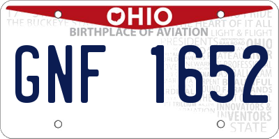OH license plate GNF1652
