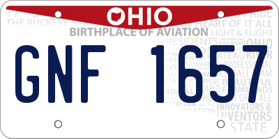 OH license plate GNF1657