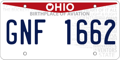 OH license plate GNF1662