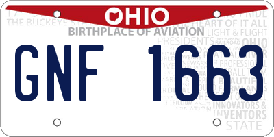OH license plate GNF1663