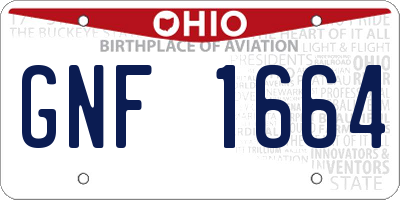 OH license plate GNF1664