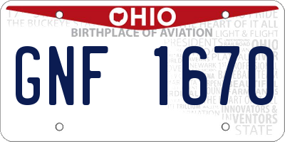 OH license plate GNF1670